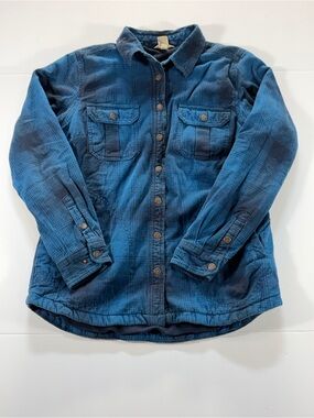 Duluth Trading Co. Blue Plaid Fleece-Lined Shirt Jacket Shacket M